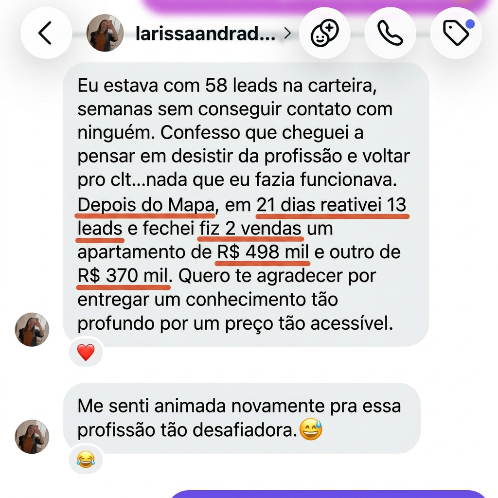 Print do depoimento de Larissa Andrade enviado no direct