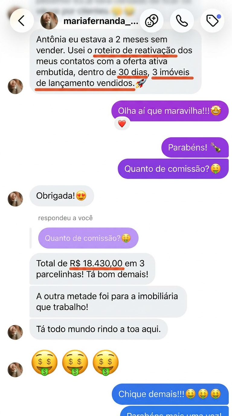 Print do depoimento de Maria Fernanda enviado no direct